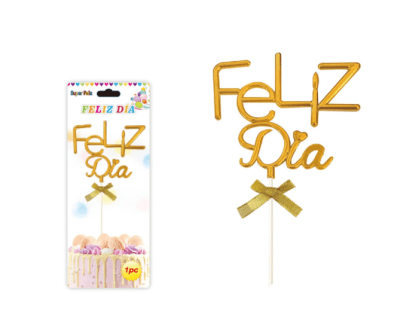 Topper Feliz Dia Dorado