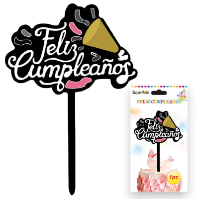 Topper Feliz Cumpleaños Megafono
