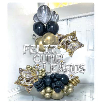 Set Feliz Cumpleaños Estrellas Marmoleadas