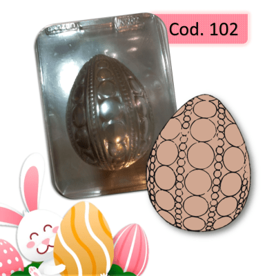 Molde Plastico Huevo Grande Circulos 1Div.