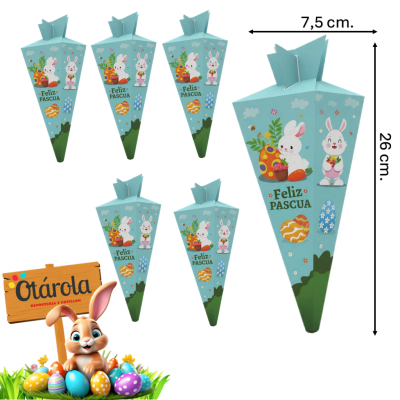 Caja de dulces Zanahoria Celeste 6 pzas.