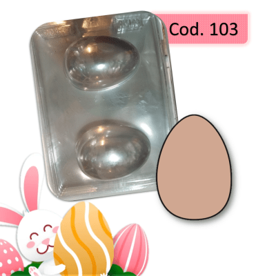 Molde Plastico Huevo Mediano liso 2DIv.