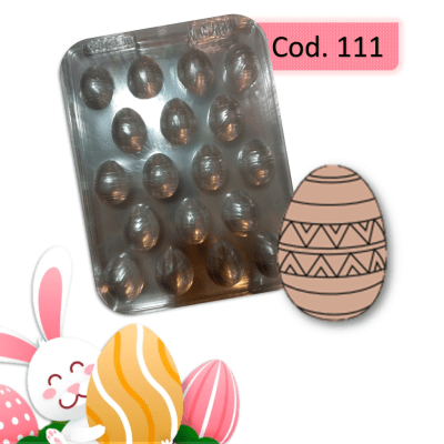 Molde plastico Huevitos Mosaico 18 div.