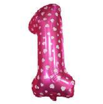 Globo Foil Fucsia Corazones Numero 1 26