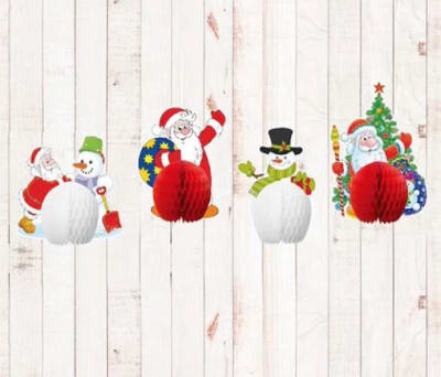 Decoracion 4 piezas Viejo Pascuero - Mono de Nieve