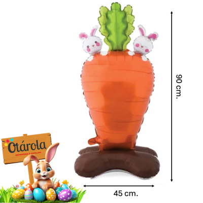 Globo Foil Zanahoria y Conejos De Pascua XL