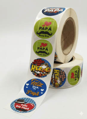 Etiquetas Dia del Padre Heroe Azul x 100u.
