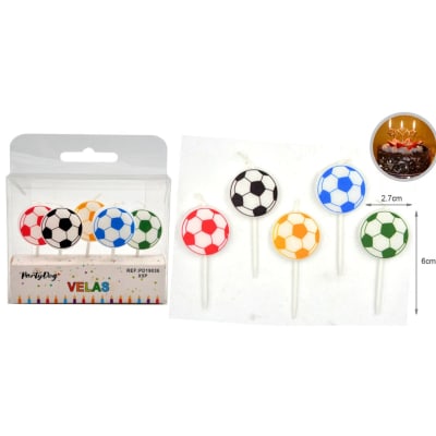 Vela Futbol Colores 5u.1