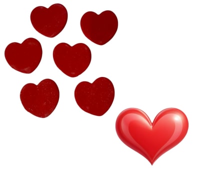 Decoracion Azucar Corazon 6U.