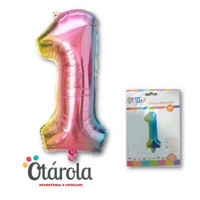 Globo Foil Multicolor Numero 1