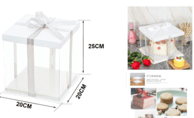 Caja Torta Plastica 20x20cms.
