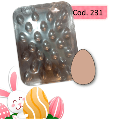 Molde plastico Huevitos lisos 25div.