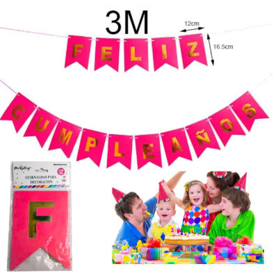 Guirnalda Feliz Cumpleaños Fucsia