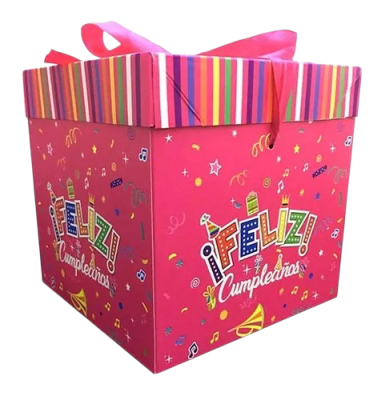 Caja Armable Feliz Cumpleaños Rosa