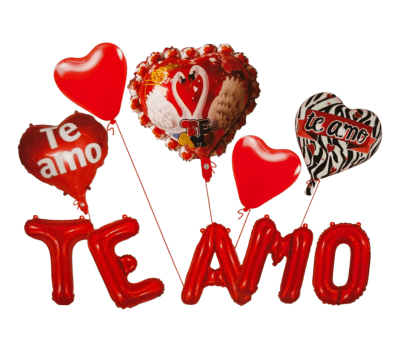 Set de Globos Te Amo Rojo 5 pzs