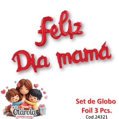 Globo Feliz Dia Mamá 3 pcs