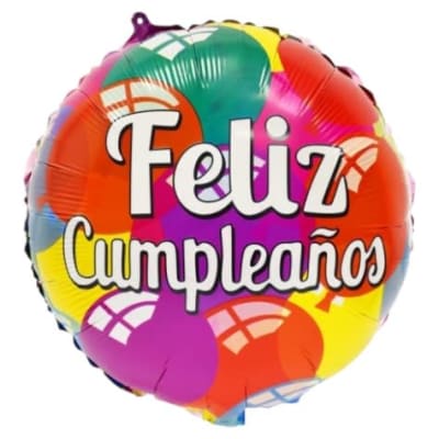 Globo Foil Redondo Feliz Cumpleaños Multicolor 1u.