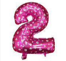 Globo Foil Fucsia Corazones Numero 2 26
