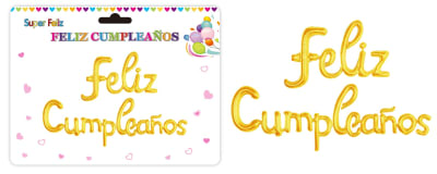 Globo Foil letras Feliz Cumpleaños Dorado