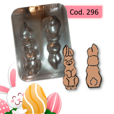Molde plastico Conejo Macizo 2div.