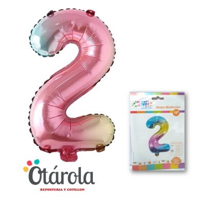 Globo Foil Multicolor Numero 21