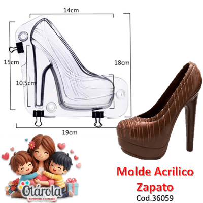 Molde acrilico zapato 1pza1
