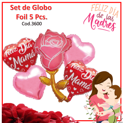 Set Globos Feliz Dia Mamá 5 pcs