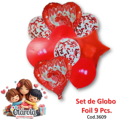 Globo Feliz Dia Mamá 9pcs