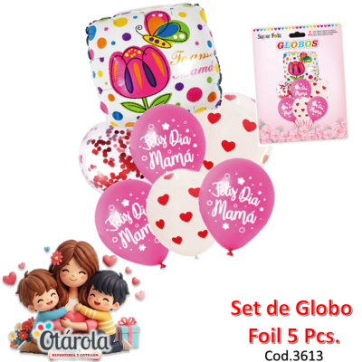 Globo Feliz Dia Mamá 5pcs2
