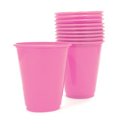 Vaso Plastico Rosado x 25u.
