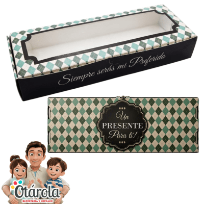 Caja Dia del Padre para 3 Alfajor Verde x 50u.