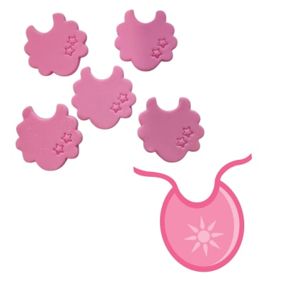 Decoracion de Azucar Babero rosado 5u.1