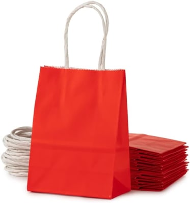 Bolsa Papel 22x27cms. Rojo 6u.