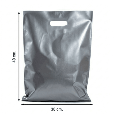 Bolsa de Color 30x40 Plata 10u.
