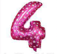 Globo Foil Fucsia Corazones Numero 4 26