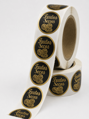 Etiquetas Frutos Seco Negro 1000u. (Rollo)1