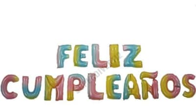 Globo Foil Letras Feliz Cumpleaños Colores1