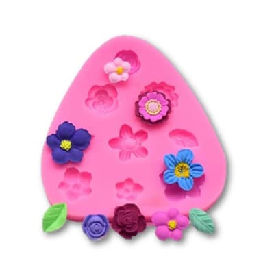 Molde Silicona Flores 9 Div.