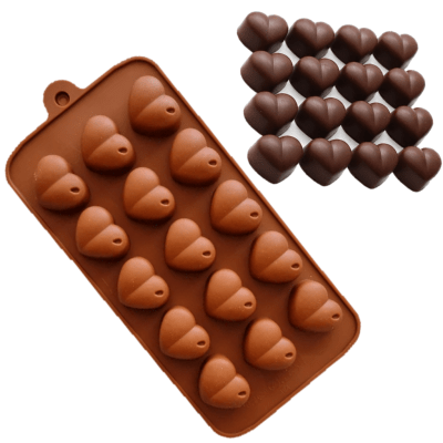 Molde Silicona Corazon 15 div.