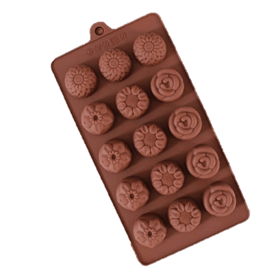 Molde silicona flores 15 Div.