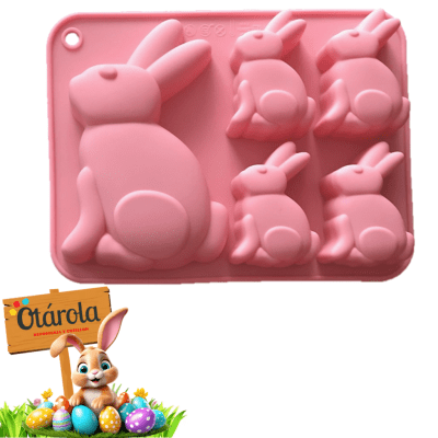 Molde silicona Conejos 5div.