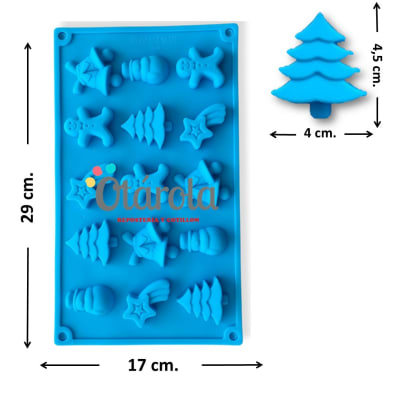 Molde Silicona Navidad 15div.