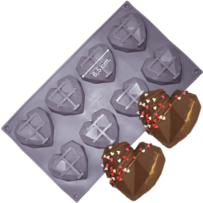 Molde Silicona Corazon 8 Div.1