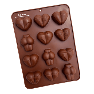 Molde Silicona Corazon Despedida de soltera 12 Div.