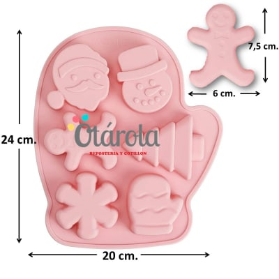 Molde Silicona Navidad 6div.