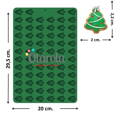 Molde Silicona Navidad Pinos 72 div.