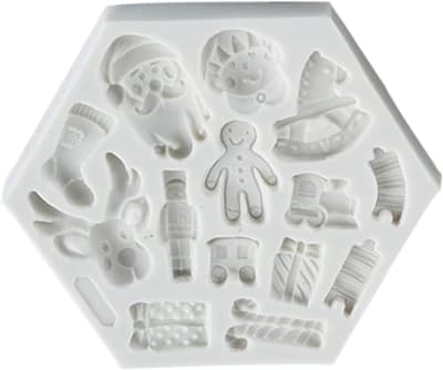 Molde Silicona Fondant Navidad 14 Divisiones