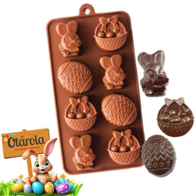 Molde Silicona Conejo Huevos 8div.1