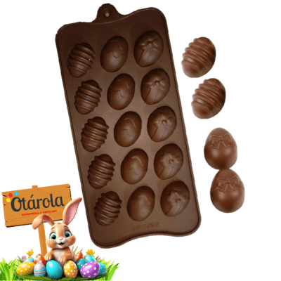 Molde Silicona Huevos de Pascua 15 div.