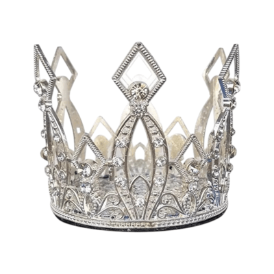 Corona Plastica Plateada 6 cm1